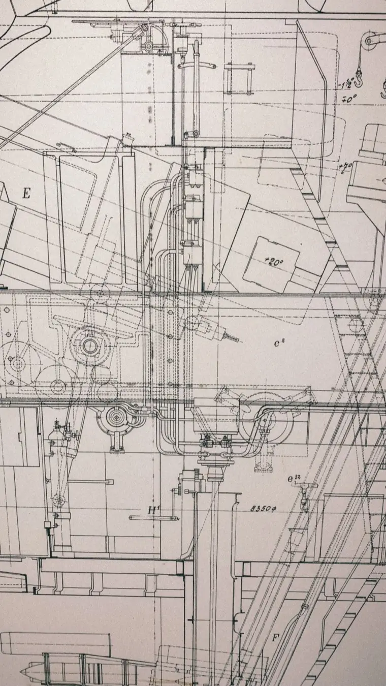 Close-up of architectural plans used for access design review.
